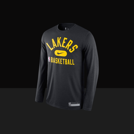 LA Lakers Nike 2021/22 On-Court Practice Legend Performance Long Sleeve T-Shirt - Basketb