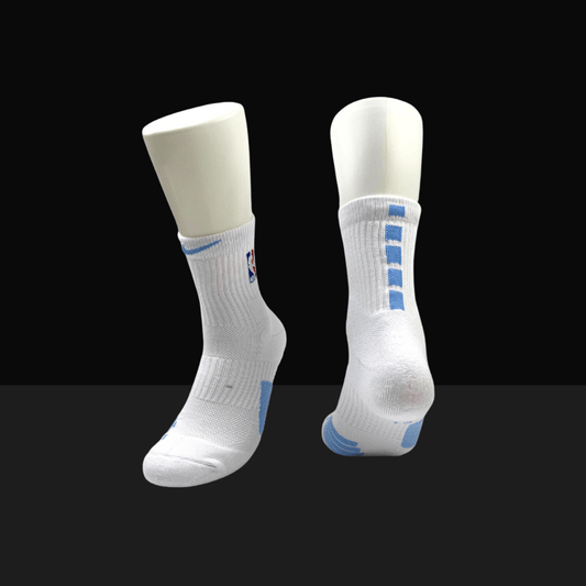 Nike NBA Elite Mid-Length Socks - White/Blue - Basketb
