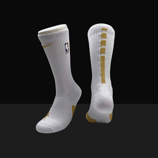 Nike NBA Elite Crew Socks - White/Gold
