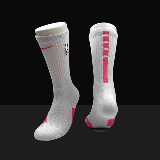 Nike NBA Elite Crew Socks - White/Pink