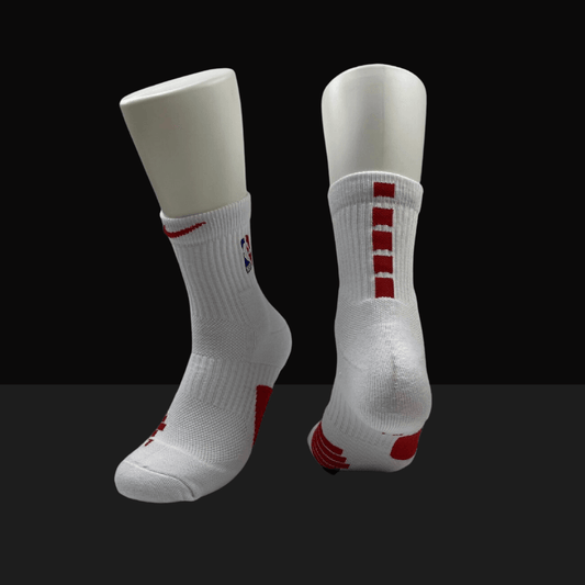 Nike NBA Elite Mid-Length Socks - White/Red