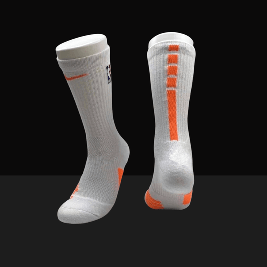 Nike NBA Elite Crew Socks- White/Orange