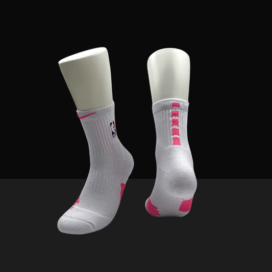 Nike NBA Elite Mid-Length Socks - White/Pink