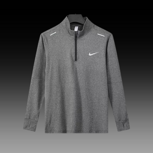 Nike 1/2 Zip Long Sleeve T-Shirt - Gray