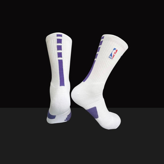 Nike NBA Elite Crew Socks - White/Purple - Basketb